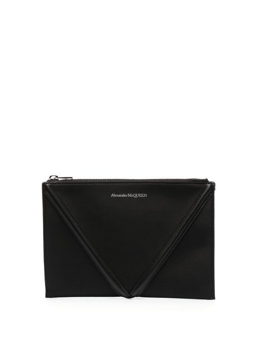 Logo-print envelope clutch - Black
