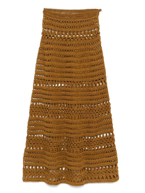 Crochet midi skirt - Brown