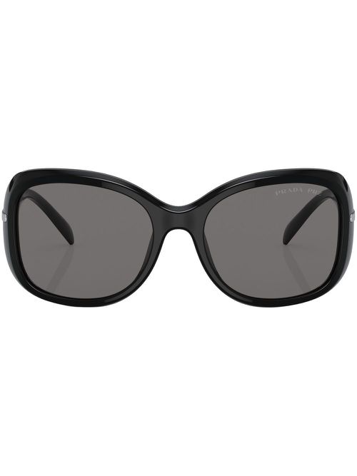 Logo-arm detail sunglasses - Black
