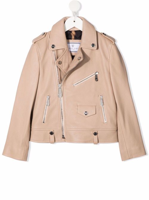 Iconic Plein biker jacket - Neutrals