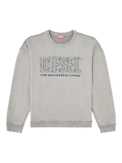 Relaxed Fit Crew Neck Sweatshirt with Appliqué and Embroidered Details