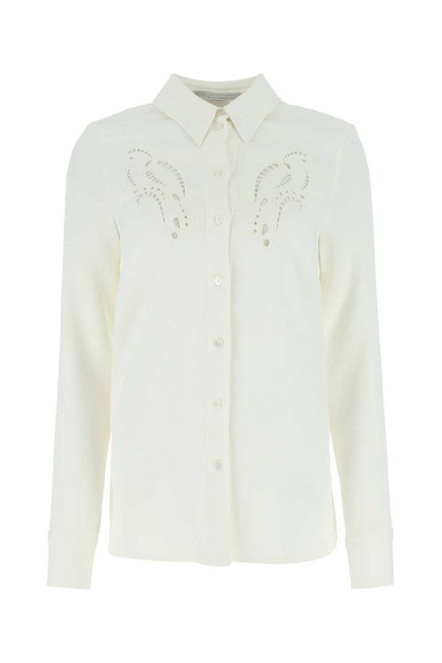 Petal Crochet Compact Crepe Shirt