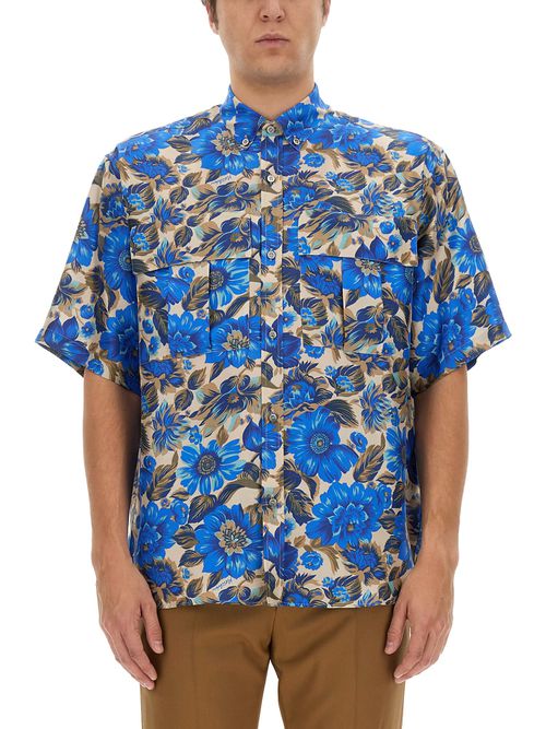 Blue Flowers Allover Print Shirt