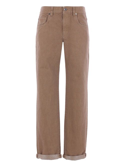 Logo-patch jeans - Brown