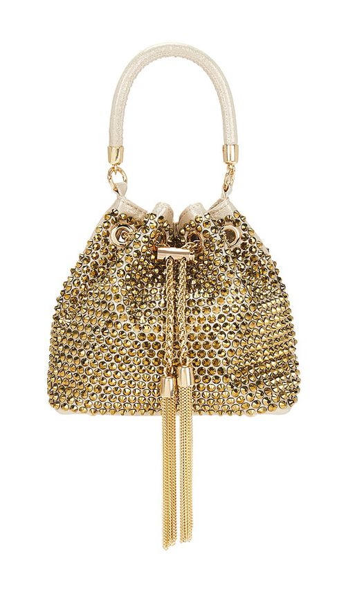 Olga berg Santorini Hotfix Pouch in Metallic Gold