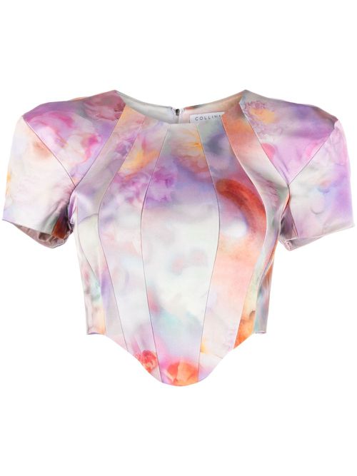 Ava cropped corset top - Multicolour