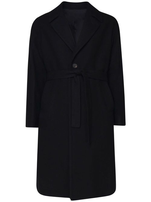 Belted wool coat - Black