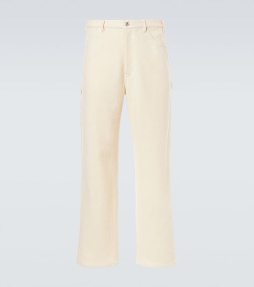 Wool tweed wide-leg pants