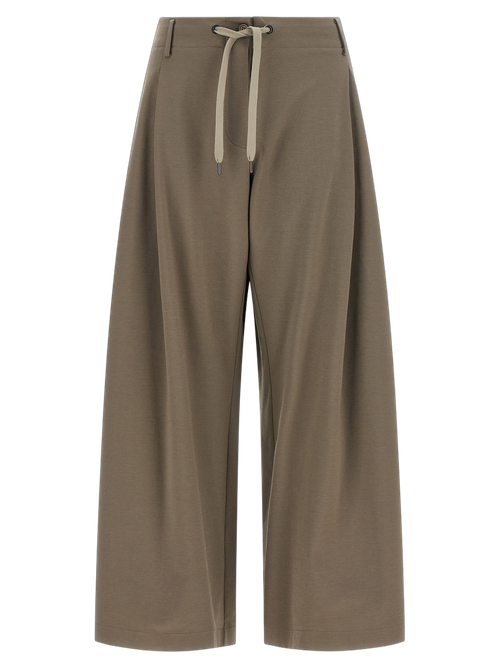 Cotton-Blend Drawstring Joggers — Gray