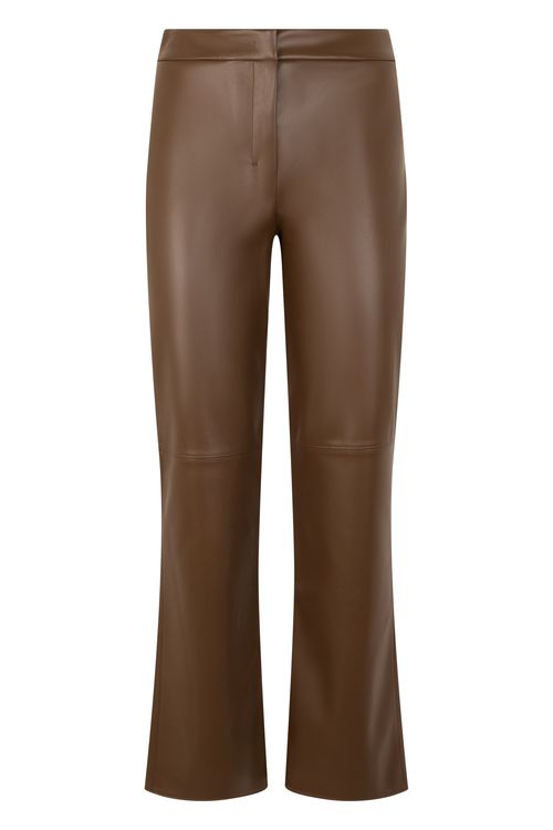 Sculpted Wide-Leg Synthetic Leather Pants