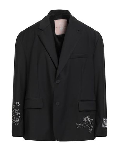 Man Blazer Black Size 36 Polyester, Wool, Elastane