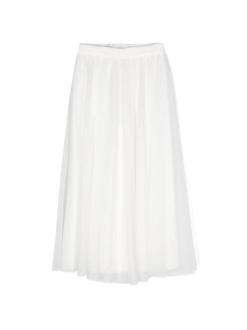Tulle wide-leg trousers - White
