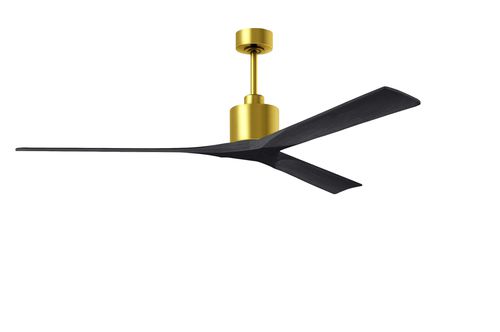 Nan -Speed Ceiling Fan in Brushed Brass with Matte Black blade
