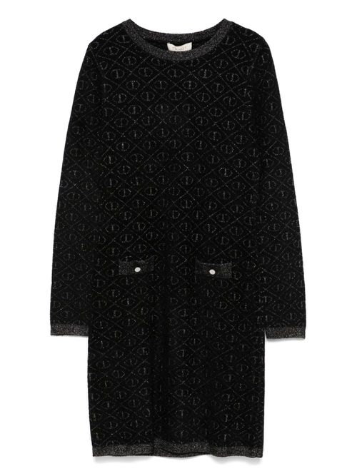 Logo-jacquard dress - Black