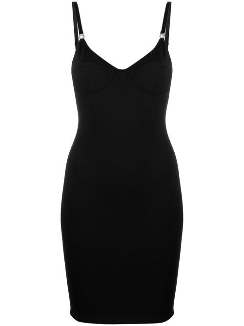 Fitted jersey bustier minidress - Black