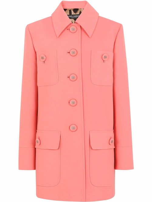Longline wool coat - Pink