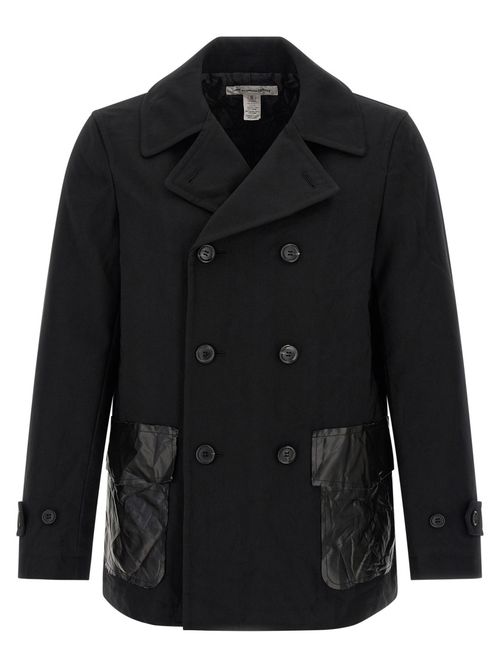 Black Double-Breasted Caban Coat