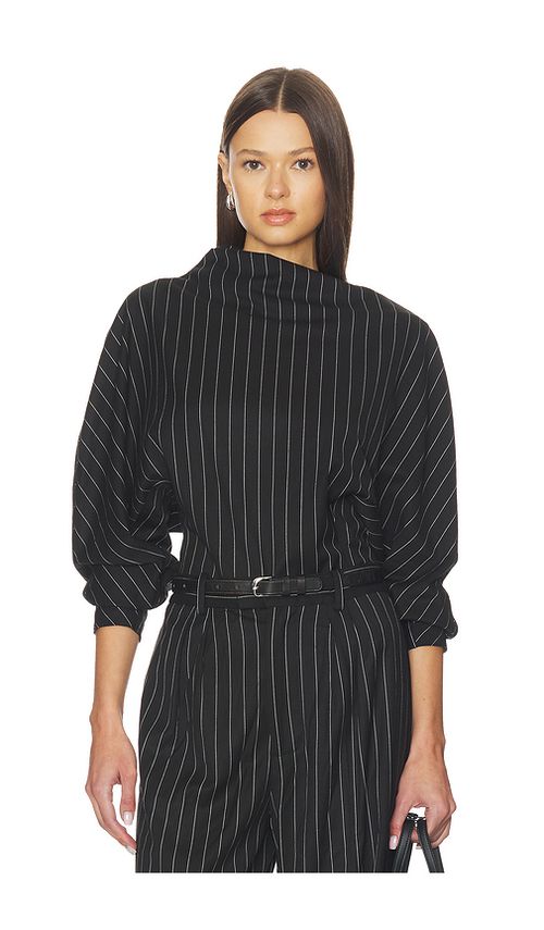 NICHOLAS Bettina Draped Long Sleeve Top in Black. 0. Also