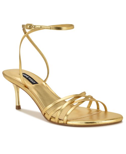 Women's Gazey Round Toe Strappy Dress Sandals - Gold