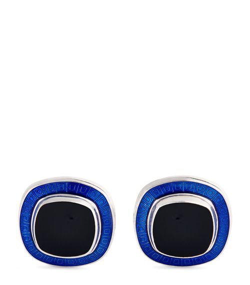 Deakin & Francis Sterling Silver Enamel Cufflinks
