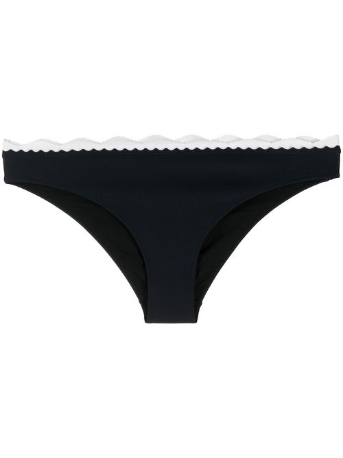 Scallop-trim bikini bottoms - Blue