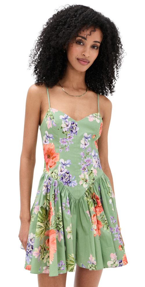 Corseted Mini Dress Green