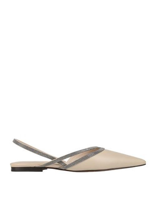 Woman Ballet flats Beige Size 10 Leather