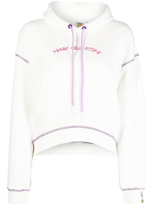Graphic-print logo hoodie - White