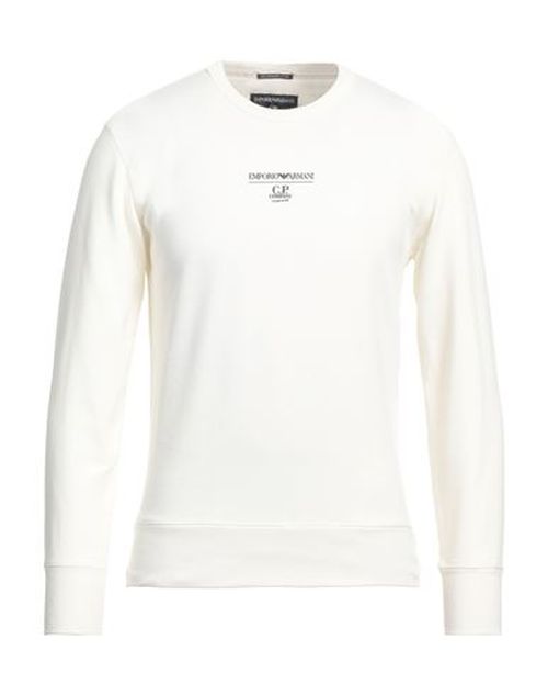 Emporio Armani For C. p. Company Man Sweatshirt Ivory Size S Cotton