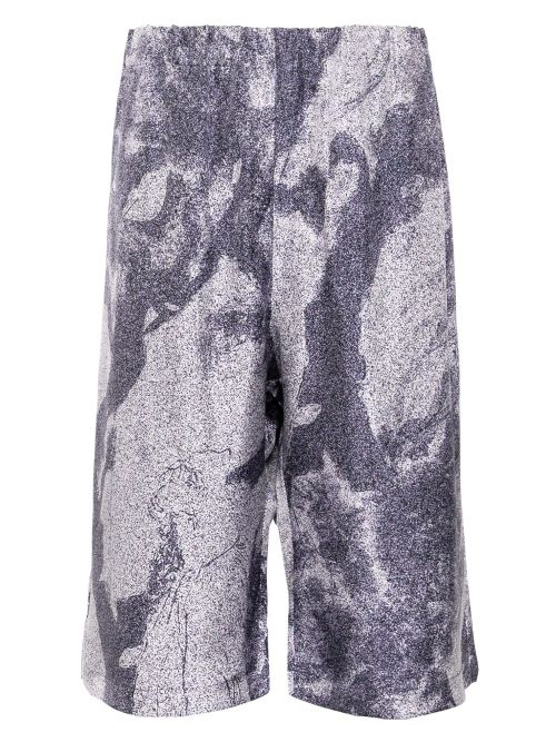 Qasimi dust-print elasticated waist shorts - Purple