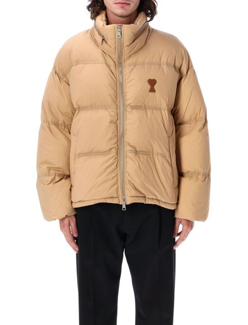 Beige Mock Collar Jacket