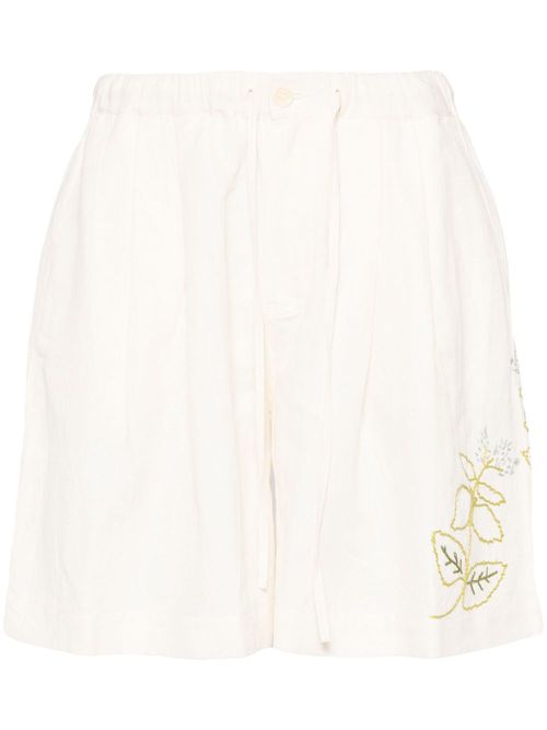 Bridge floral-embroidered shorts - White