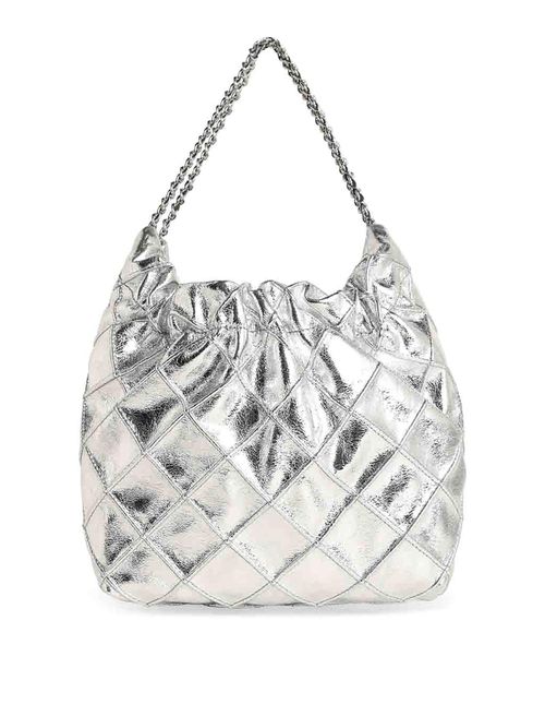 Fleming Mini Bag In Silver Leather