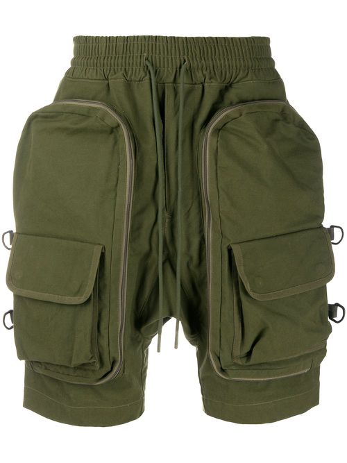 Drawstring cargo shorts - Green