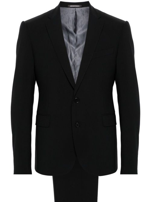 Notched-lapels single-breasted suit - Black