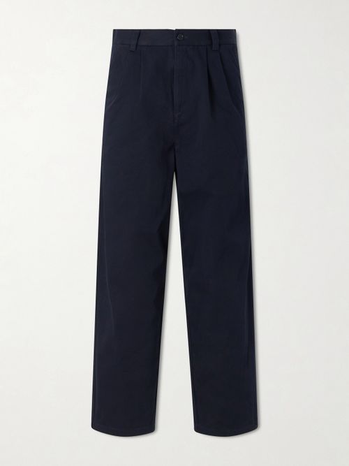 Ricky Wide-Leg Cotton-Twill Trousers - Men - Blue