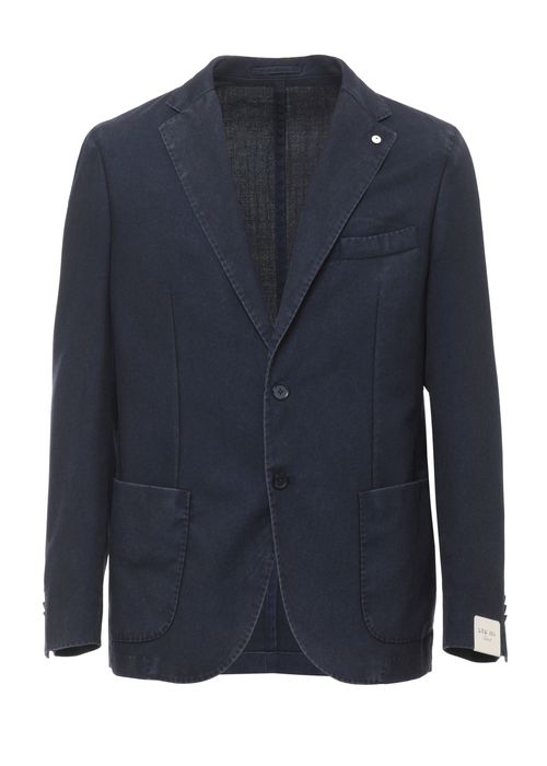 Blue Classic Lapel Wool Blazer