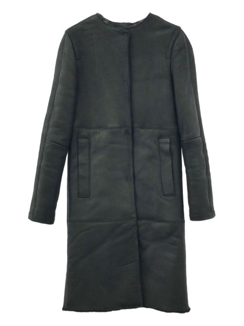 2010s leather coat - Black
