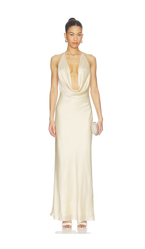 ROTATE Chiffon Halter Dress in Yellow. 32. Also , 36