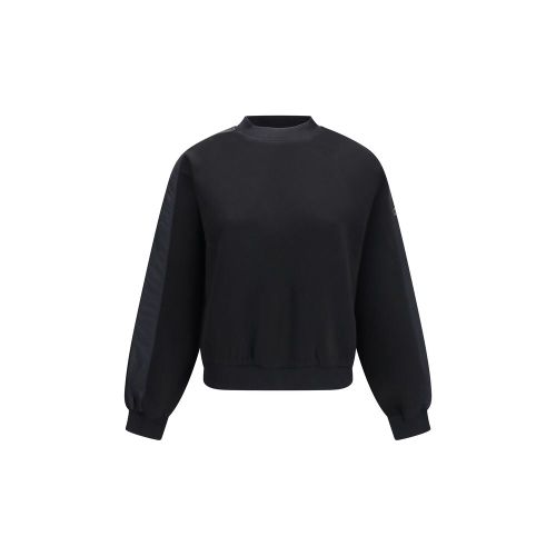 Cotton-Blend Crewneck Sweatshirt — Black