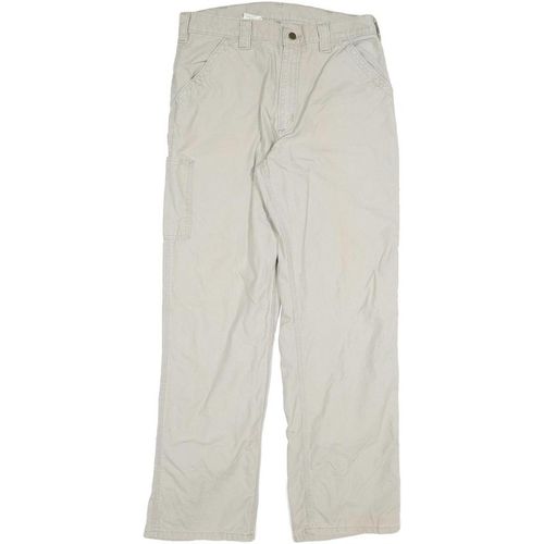 CARHARTT Mens Relaxed Beige Cotton Blend Trousers W34 L31 Utility Casua