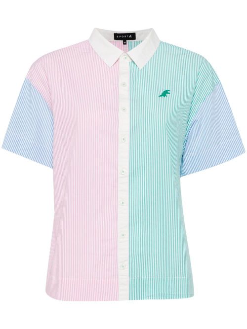 Colour-block striped shirt - Pink