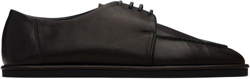 Black Leather Lace-Up Oxford