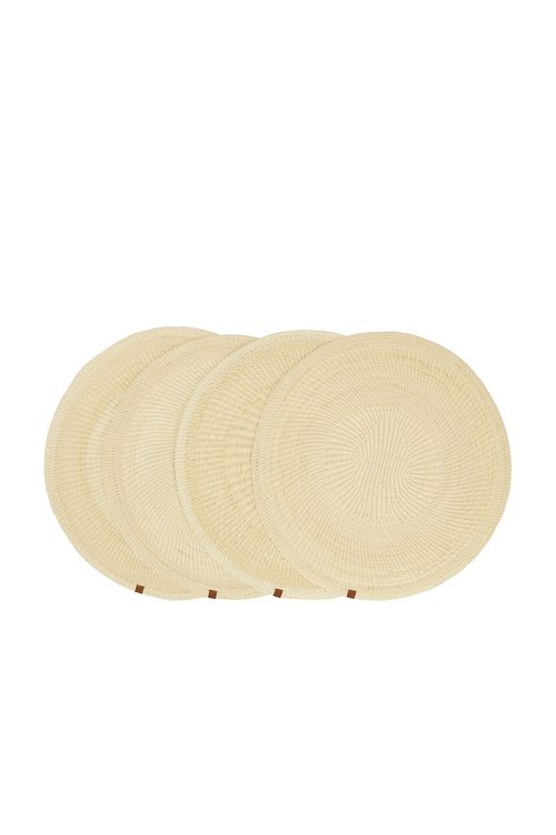 Hunting Season Iraca Bicolor Placemat Set Of 4 in Crea