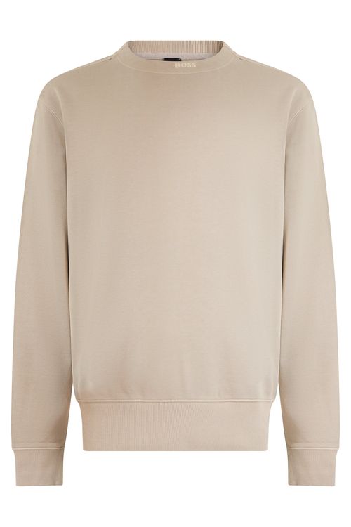Men's Crew Neck Cotton Sweatshirt with Ribbed Cuffs and Hem