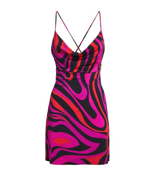 Satin Marmo Mini Dress