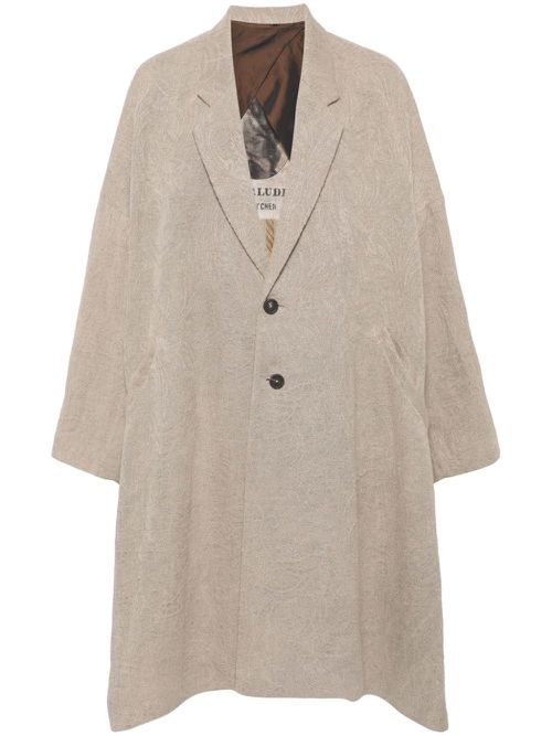 Single breasted buttoned coat - Neutrals