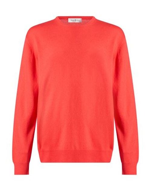 Man Sweater Coral Size 40 Merino Wool, Cashmere