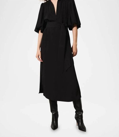 Dani Midi Dress In Onyx Black