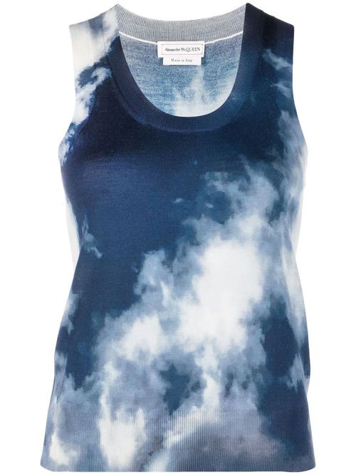 Sky-print vest top - Blue